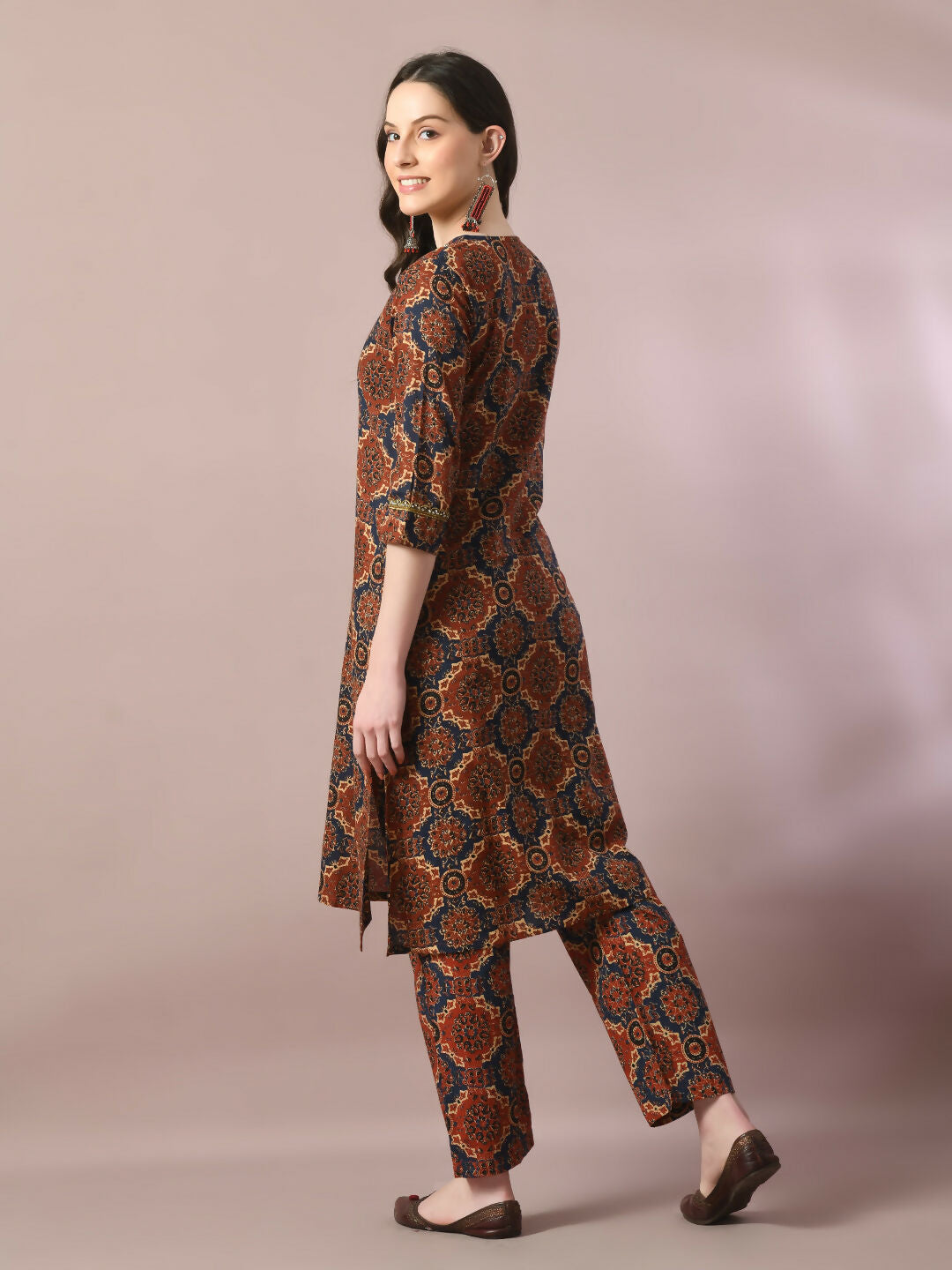 Myshka Women's Multi Printed Cotton Straight Party Kurta Set - Distacart