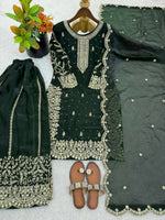 Thumbnail for Teeya Creation Womens New Trendy Embroidery Coding And Sequence Work Kurta Set - Dista