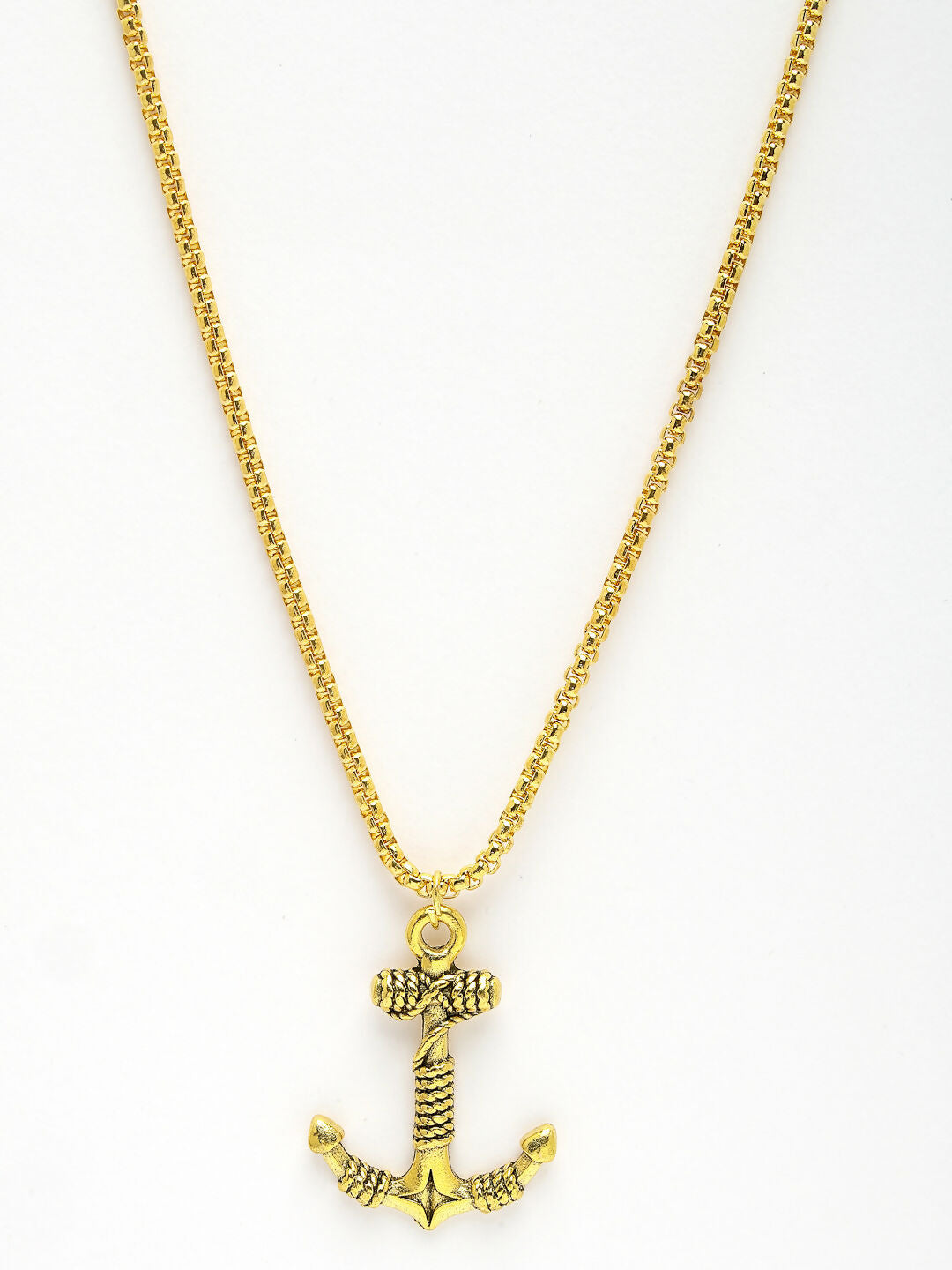 NVR Men's Gold-Plated Stainless Steel Pendant with Chain - Distacart