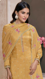 Thumbnail for Anaita Yellow Silk Embroidered Stitched Salwar Suit - Distacart