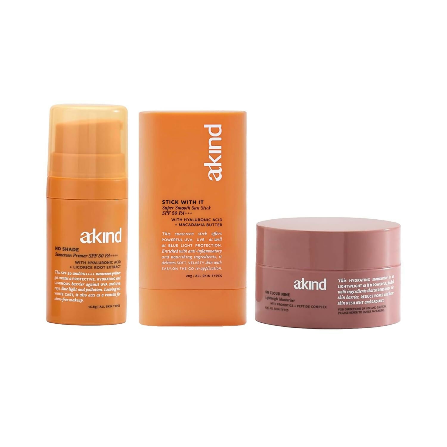 Akind Sunny Side Up Moisturiser & Sunscreen & Sun stick Combo - Distacart