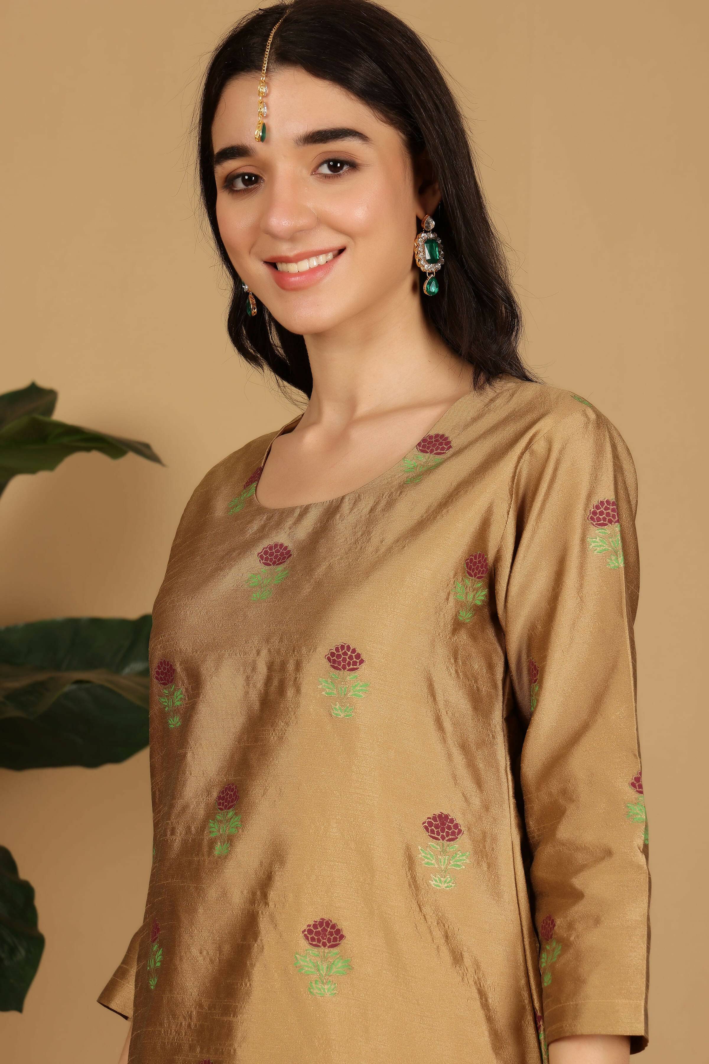 Joban Fashion Beige Silk Lehenga Set