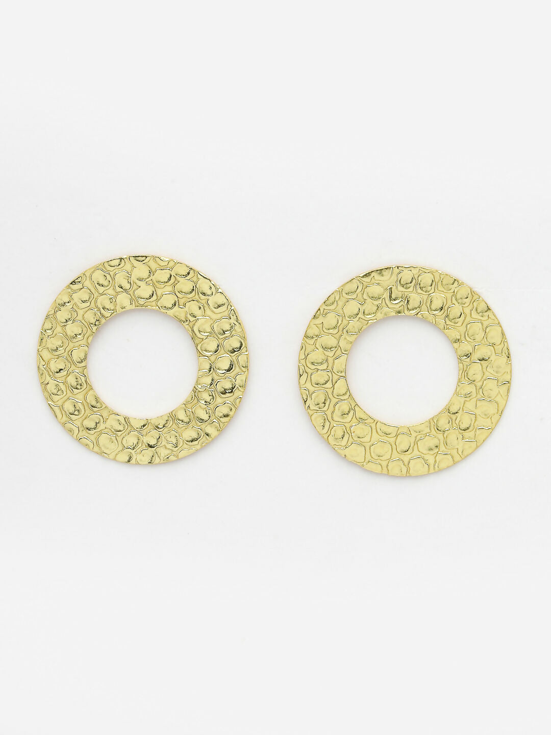 NVR Women Gold-Plated Cut Out Circle Drop Earrings - Distacart