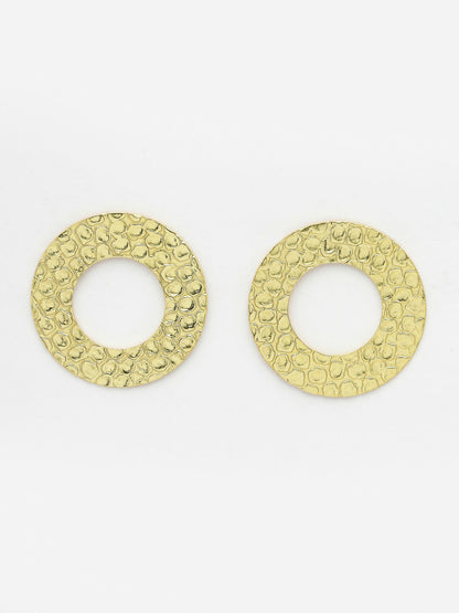 NVR Women Gold-Plated Cut Out Circle Drop Earrings - Distacart