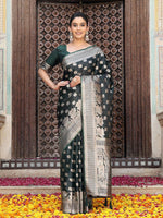 Thumbnail for Astita Green Silk Saree