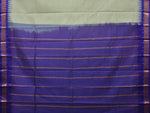 Thumbnail for Sea Green and Dark Blue Gadwal Cotton Plain Saree with Small Border Design No Blouse - Global Threads - Distacart