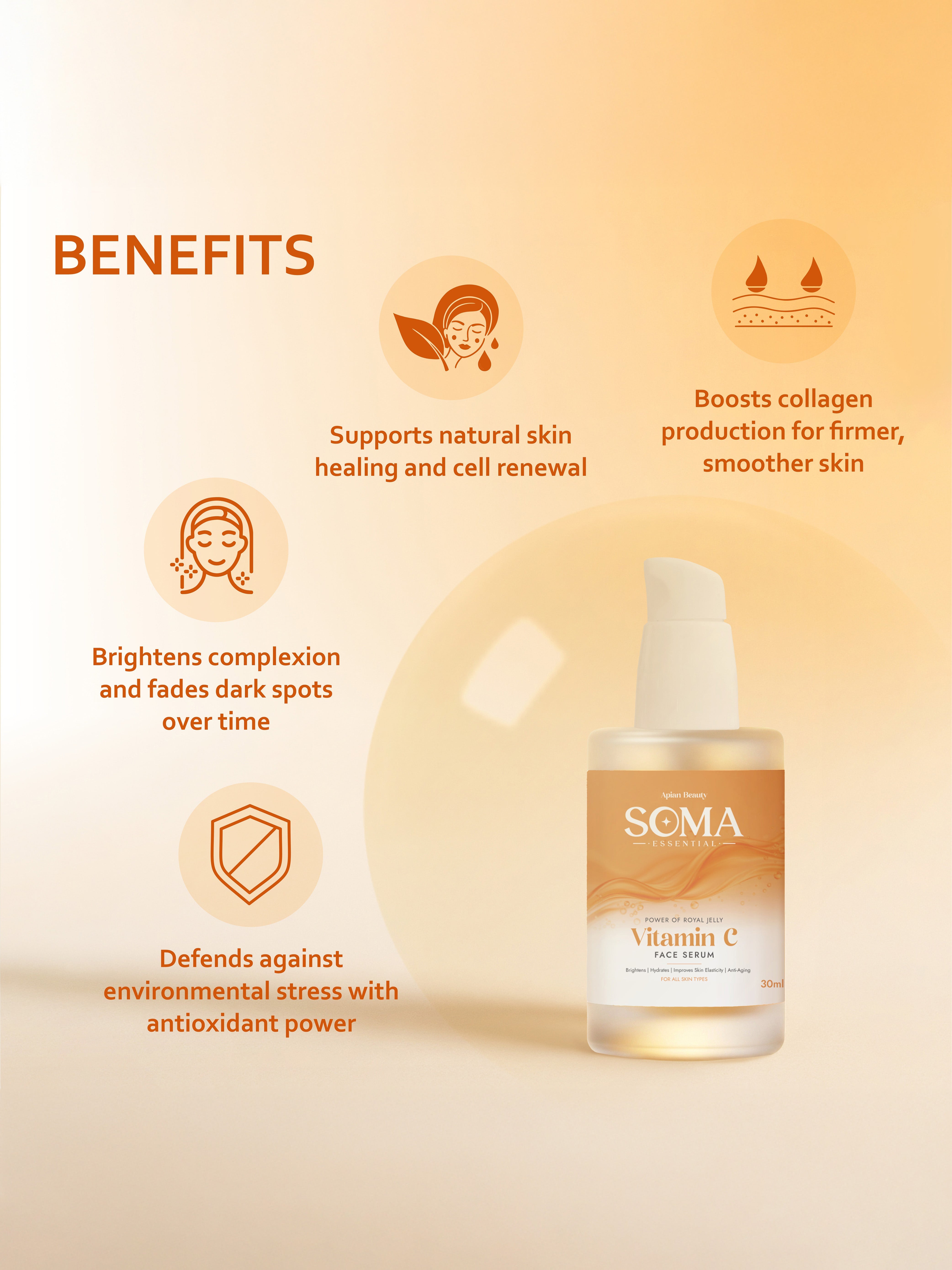 Soma Essential Apian Morning Glow Ritual - Vitamin C Serum + Haldi Kesar Cream - Dista