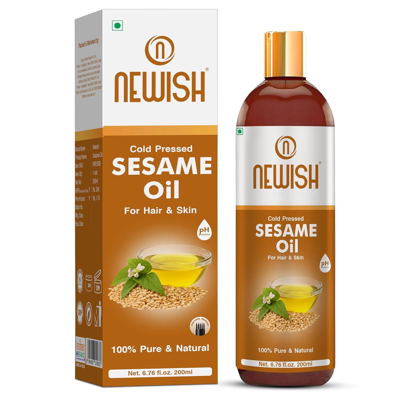 Newish Cold Pressed Sesame Oil For Hair & Skin - Distacart
