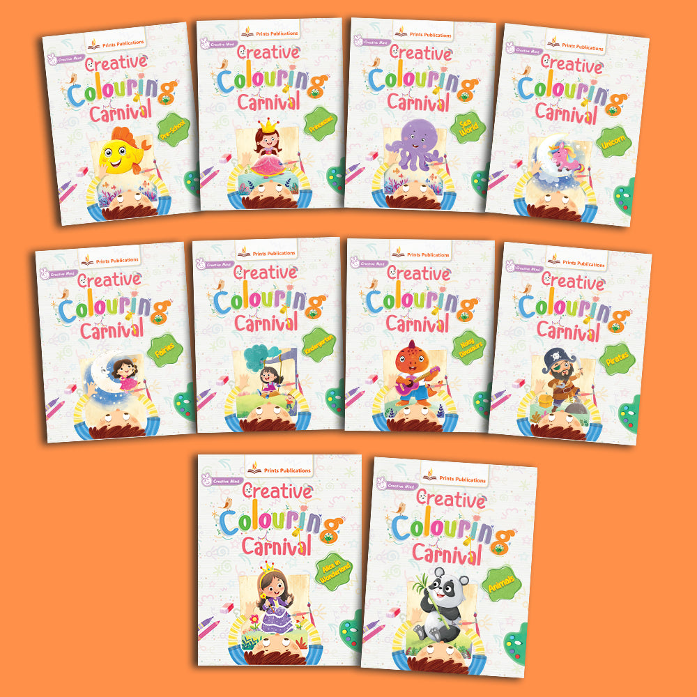 Animals Creative Colouring Carnival (10 Books Set) - Prints Publications Editorial Team - Dista