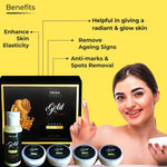 Thumbnail for Prisa Organics Gold Facial Kit For Radiant & Glowing Skin - Cleanses & Rejuvenates Skin, Removes Dead Skin, Blackheads - Distacart