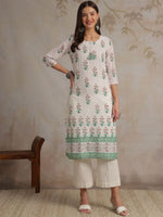Thumbnail for Anouk Women Geometric Printed Mirror Work Kurta