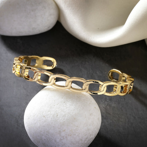 NVR Men's Gold-Plated Metal Cuff Bracelet - Distacart