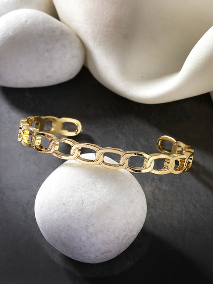NVR Men's Gold-Plated Metal Cuff Bracelet - Distacart