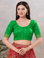 Thumbnail for Joban Fashion Women Silk GREEN Stitched Blouse - Distacart
