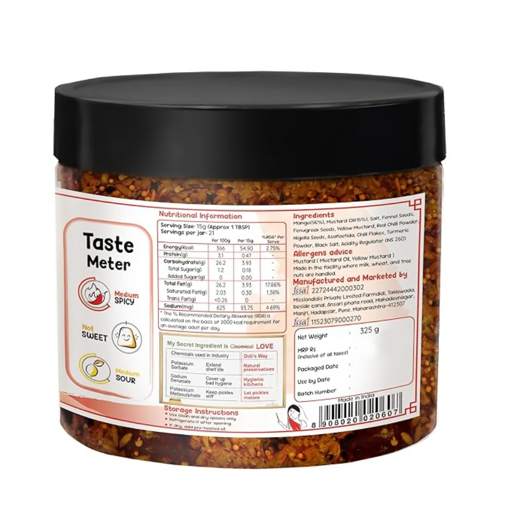 FarmDidi Punjabi Mango Pickle - Tangy & Salty - Distacart