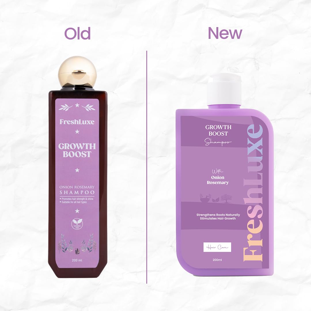 FreshLuxe Growth Boost Shampoo Hair-Fall Control Cleanser Onion & Rosemary