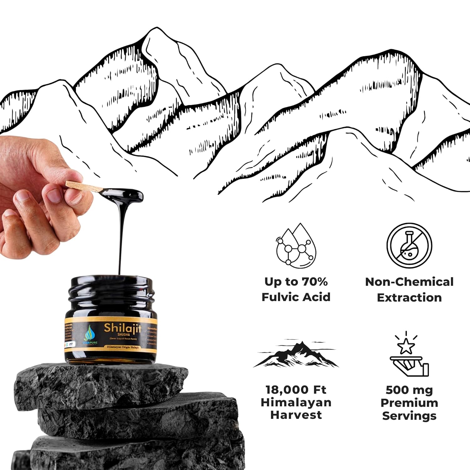 Vedapure Shudh Himalayan Shilajit Resin 25g - Limited Time Offer