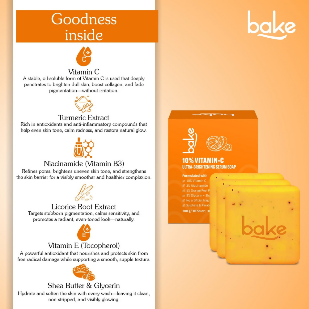 Bake 10% Vitamin C Ultra Brightening Serum Soap