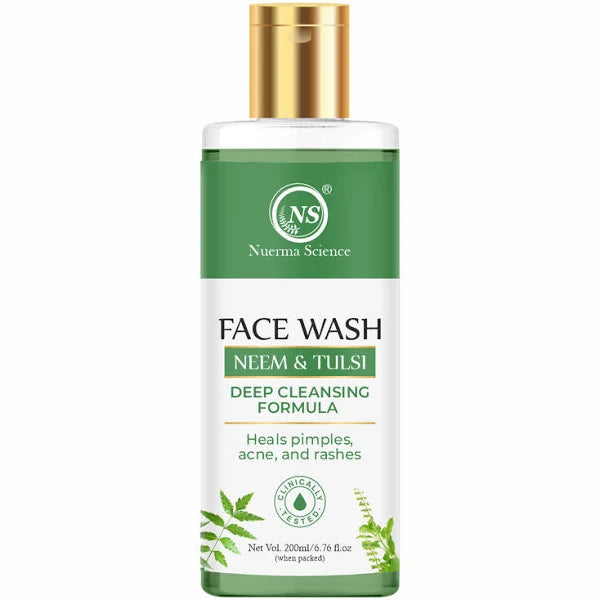 Nuerma Science Neem & Tulsi Face Wash | Deep Cleansing Formula to Heal Pimples, Acne & Rashes - Distacart