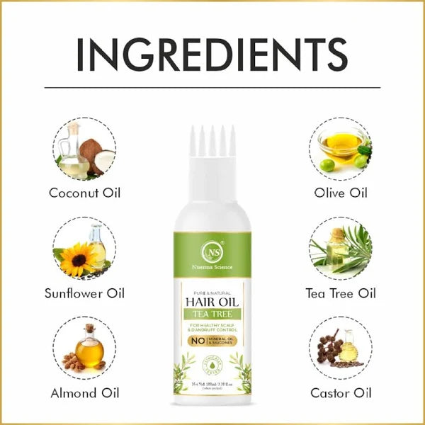 Nuerma Science Tea Tree Hair Oil for Healthy Scalp & Dandruff Control - Distacart
