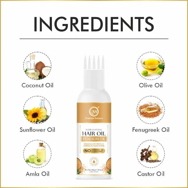 Nuerma Science Fenugreek Hair Oil to Reduce Dryness & Improve Hair Shine - Distacart