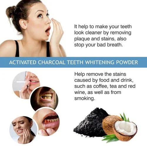 Nuerma Science Activated Charcoal Teeth Whitening Powder with Coconut Shell - Distacart