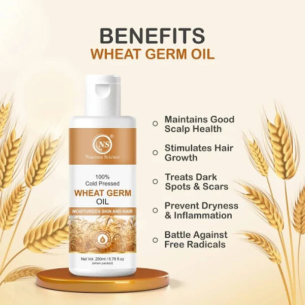 Nuerma Science 100% Cold Pressed Wheat Germ Oil to Moisturize Skin & Hair - Distacart