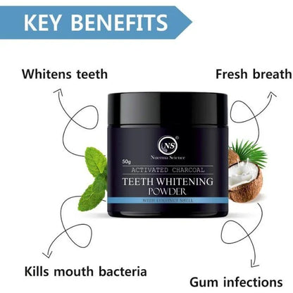 Nuerma Science Activated Charcoal Teeth Whitening Powder with Coconut Shell - Distacart