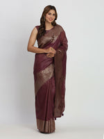 Thumbnail for Astita Linen Cotton Purple Saree