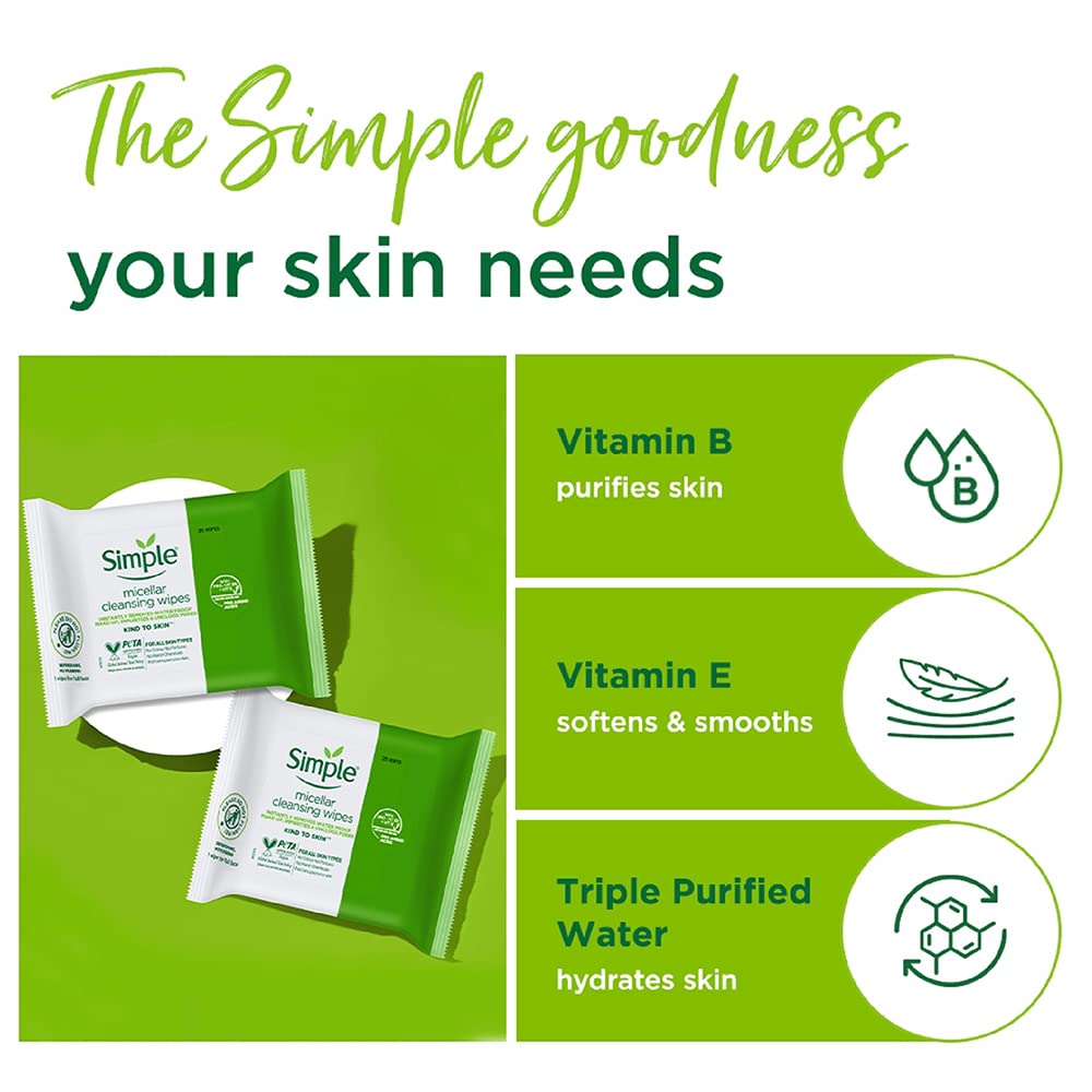 Simple Kind To Skin Micellar Cleansing Wipes