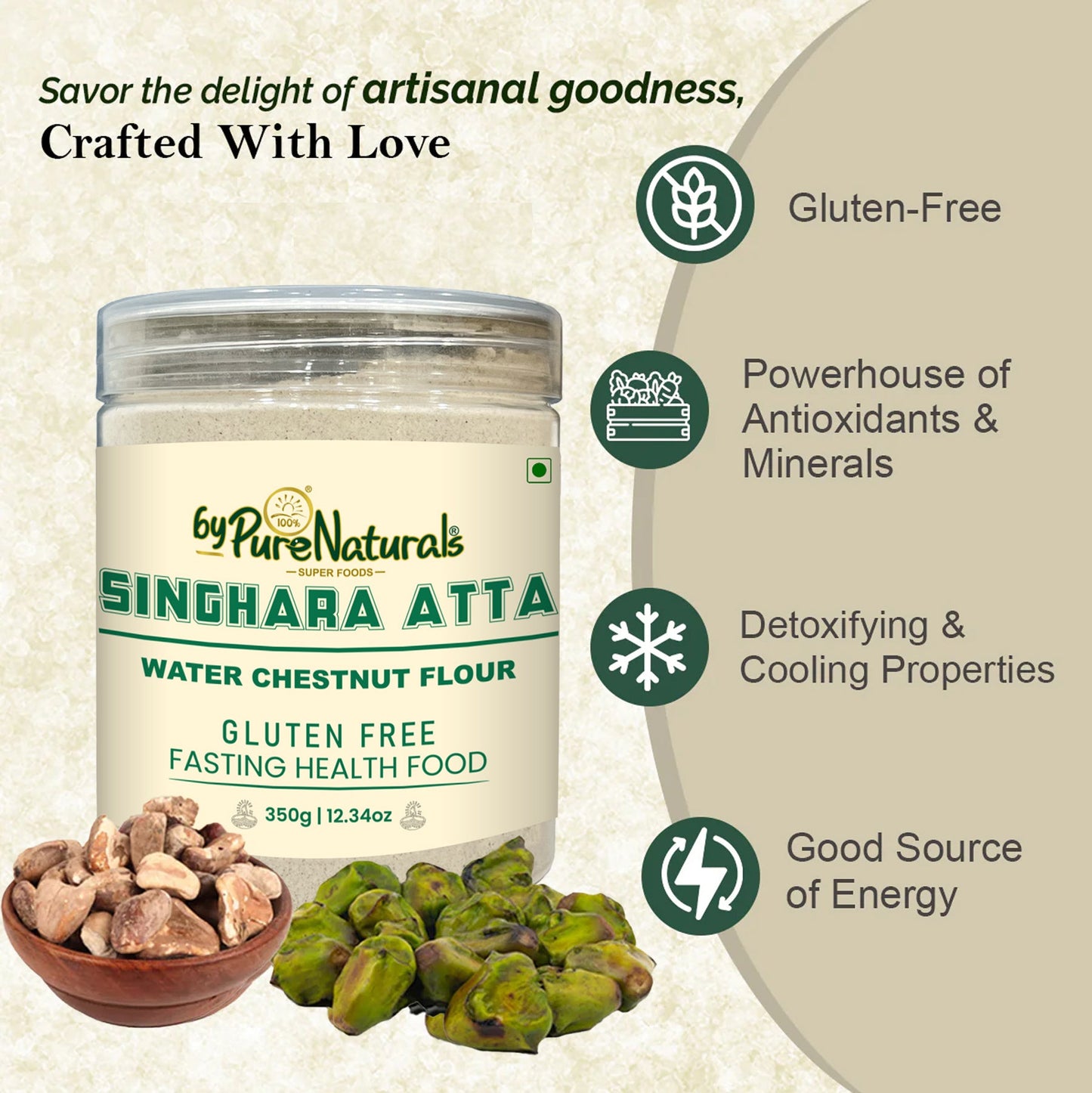 byPureNaturals Singhara Atta (Water Chestnut Flour) - Dista