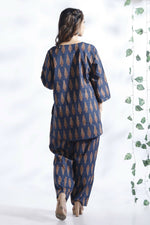 Thumbnail for Breathables Blue Butta Cotton Kurta & Pant Co-Ord Set - Dista