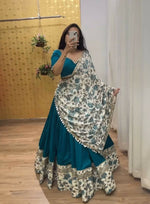 Thumbnail for Preksha Creation Indian Namarari Special Sky Blue Women Digital Print and 9 mm Sequence work Lehenga Choli - Distacart