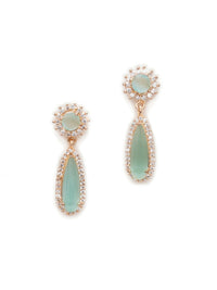 Thumbnail for Long kundan earring (Mint green ) - Ruby Raang - Distacart