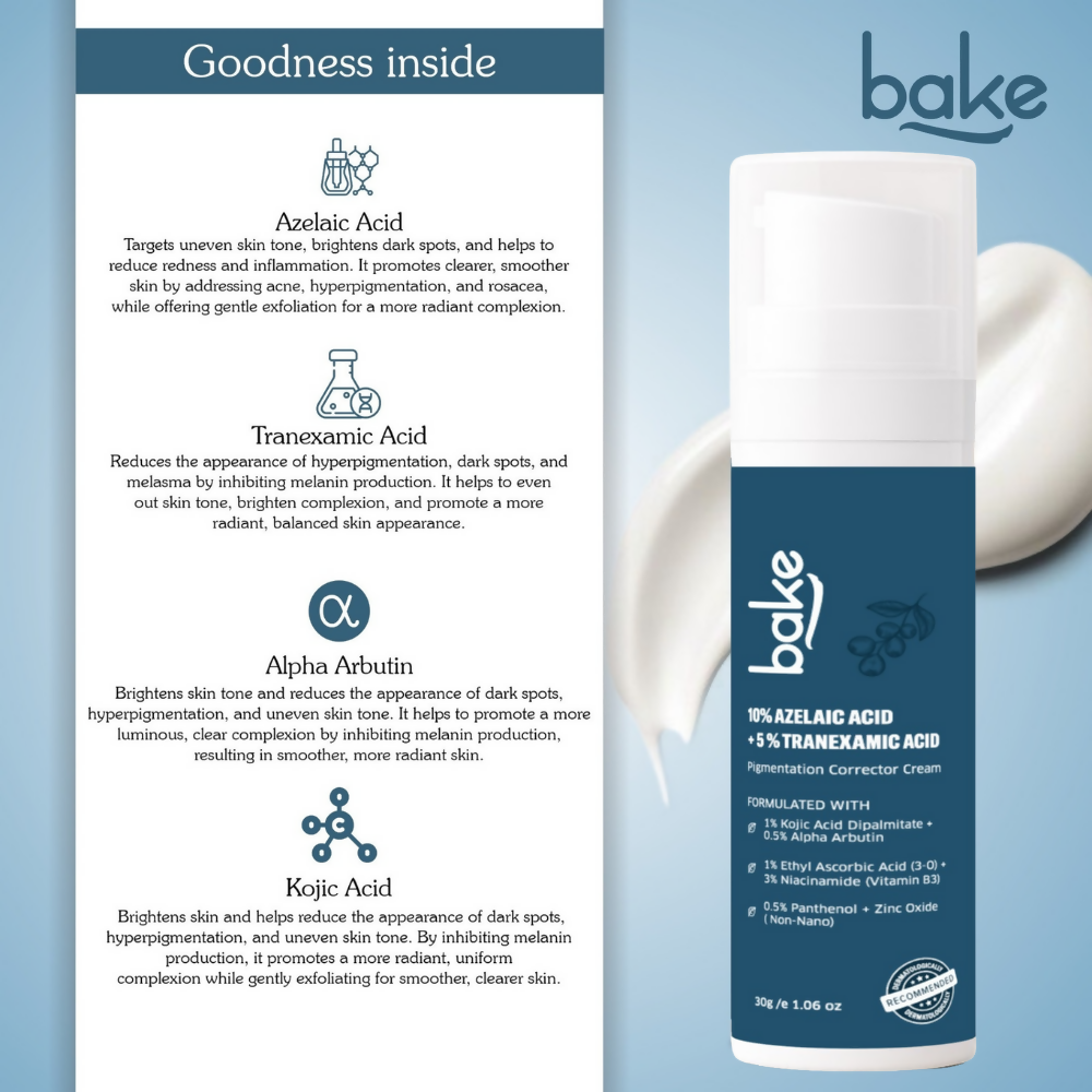 Bake 10% Azelaic Acid + 5% Tranexamic Acid Pigmentation Corrector Cream