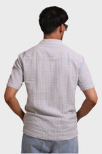 Thumbnail for Jonesburg Men's Light Blue Textured Fine Checks Relaxed Fit