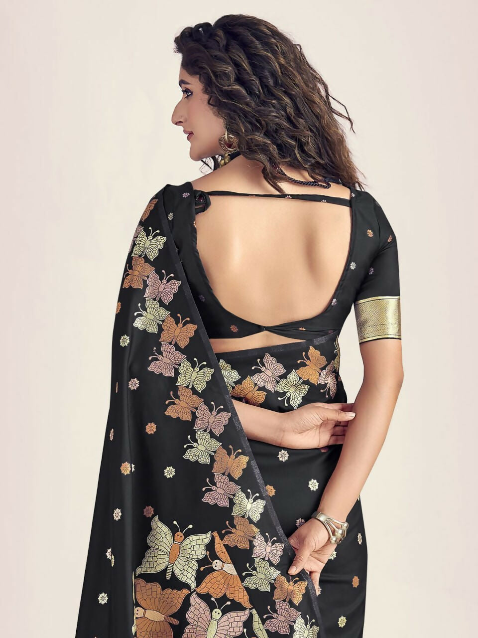 Preksha Creation Banarasi Soft Silk Women Black Saree - Distacart
