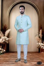 Thumbnail for Joban Fashion Men's Green & White Cotton Silk Kurta with Pyjama - Distacart