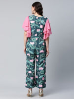 Thumbnail for Ahalyaa Women's Dark Green Crepe Printed Jumpsuit