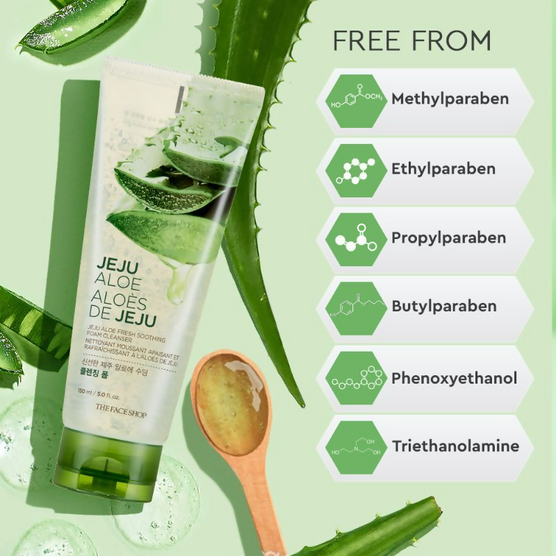 The Face Shop Jeju Aloe Fresh Soothing Foam Cleanser - Distacart