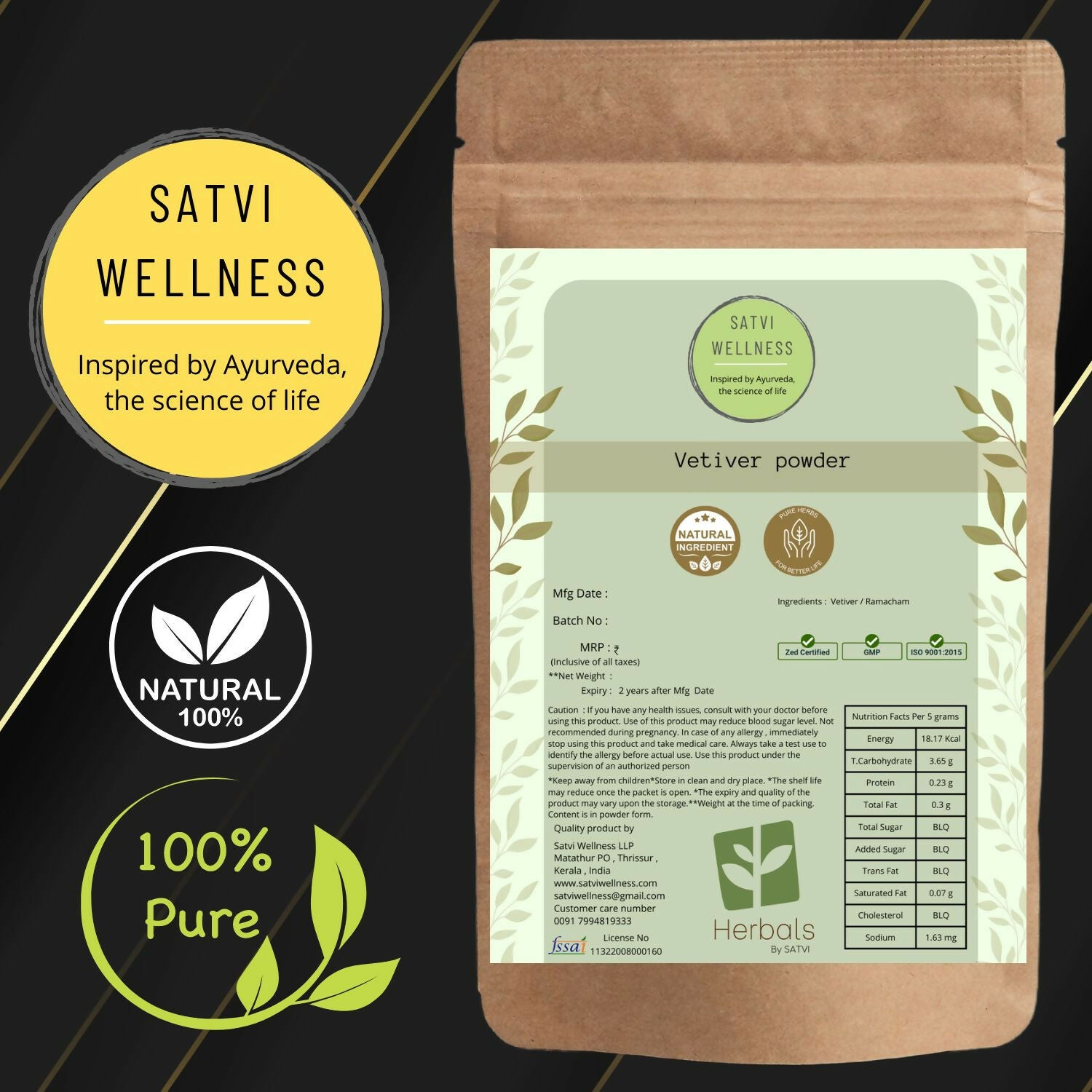 Satvi Wellness Vertiver Powder - Distacart