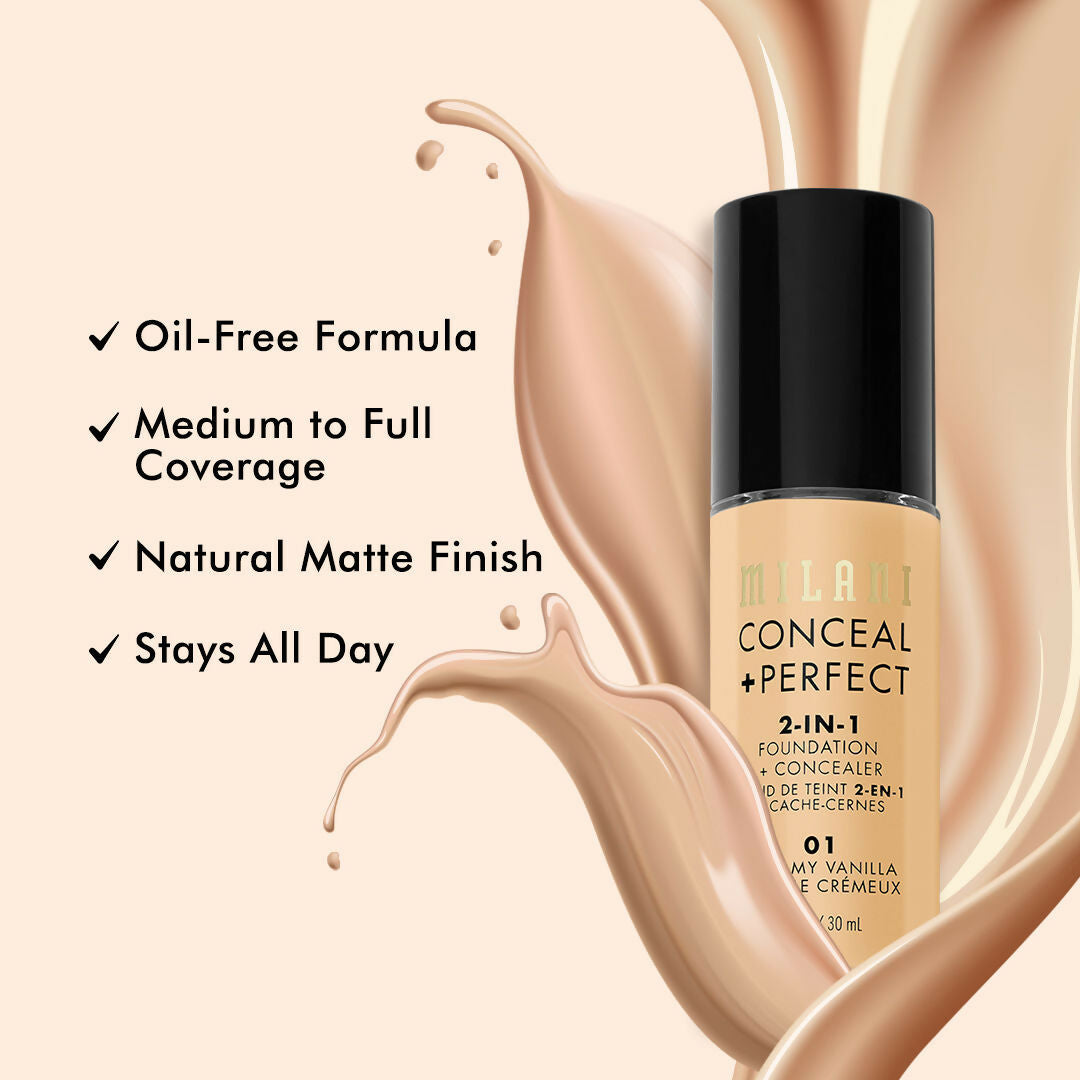 Milani Conceal + Perfect 2-In-1 Foundation + Concealer - Creamy Vanilla - Distacart