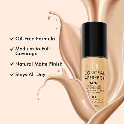 Milani Conceal + Perfect 2-In-1 Foundation + Concealer - Creamy Vanilla - Distacart
