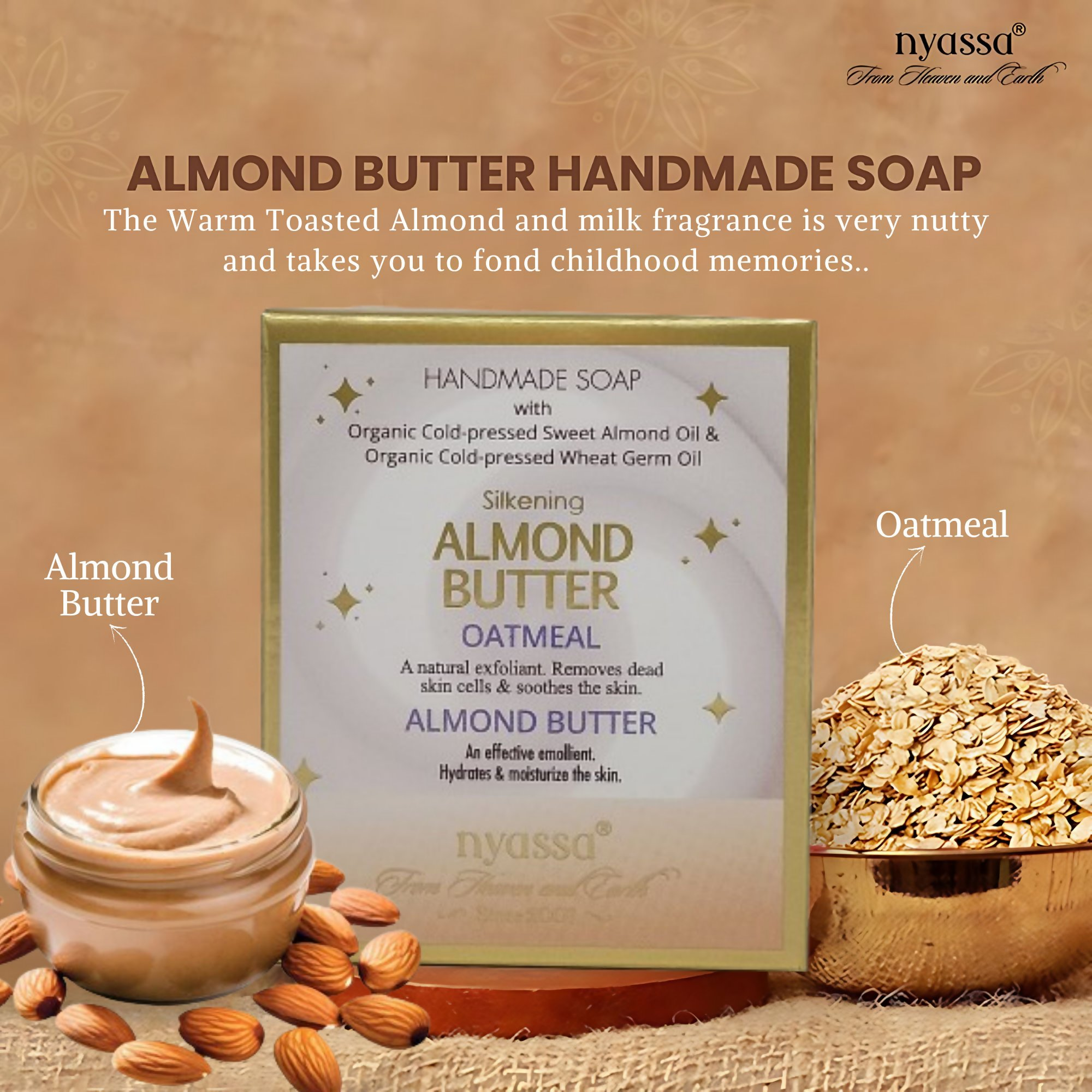 Nyassa Silkening Almond Butter Luxurious Handmade Soap - Dista