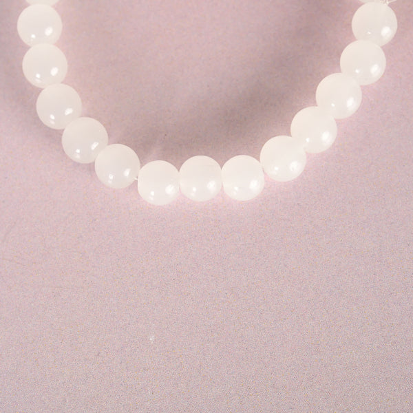 NVR Men & Women White Marbel Crystal Elasticated Bracelet - Distacart