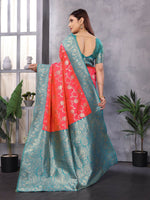 Thumbnail for Joban Fashion Banarasi Peach Woven Soft Silk Saree