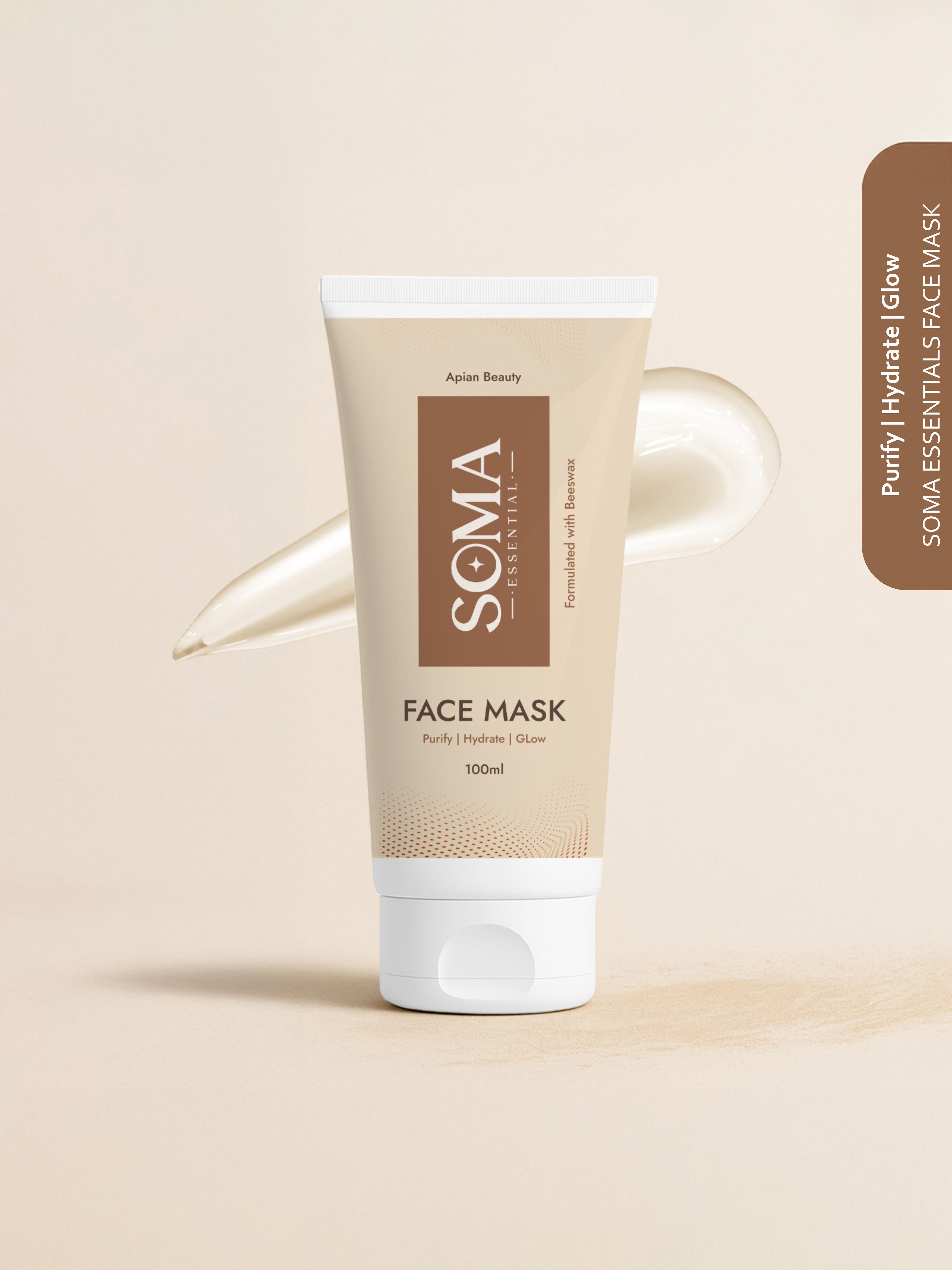 Soma Essential Apian Dtan Glow Mask, 2% Licorice And Beeswax - Dista