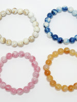 Thumbnail for NVR Men & Women Set of 4 Artificial Beads-Beaded Evil Eye Elasticated Bracelet - Distacart