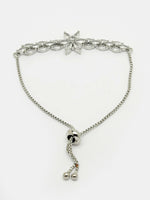 Thumbnail for NVR Women Silver-Plated Handcrafted American Diamond Link Bracelet - Distacart