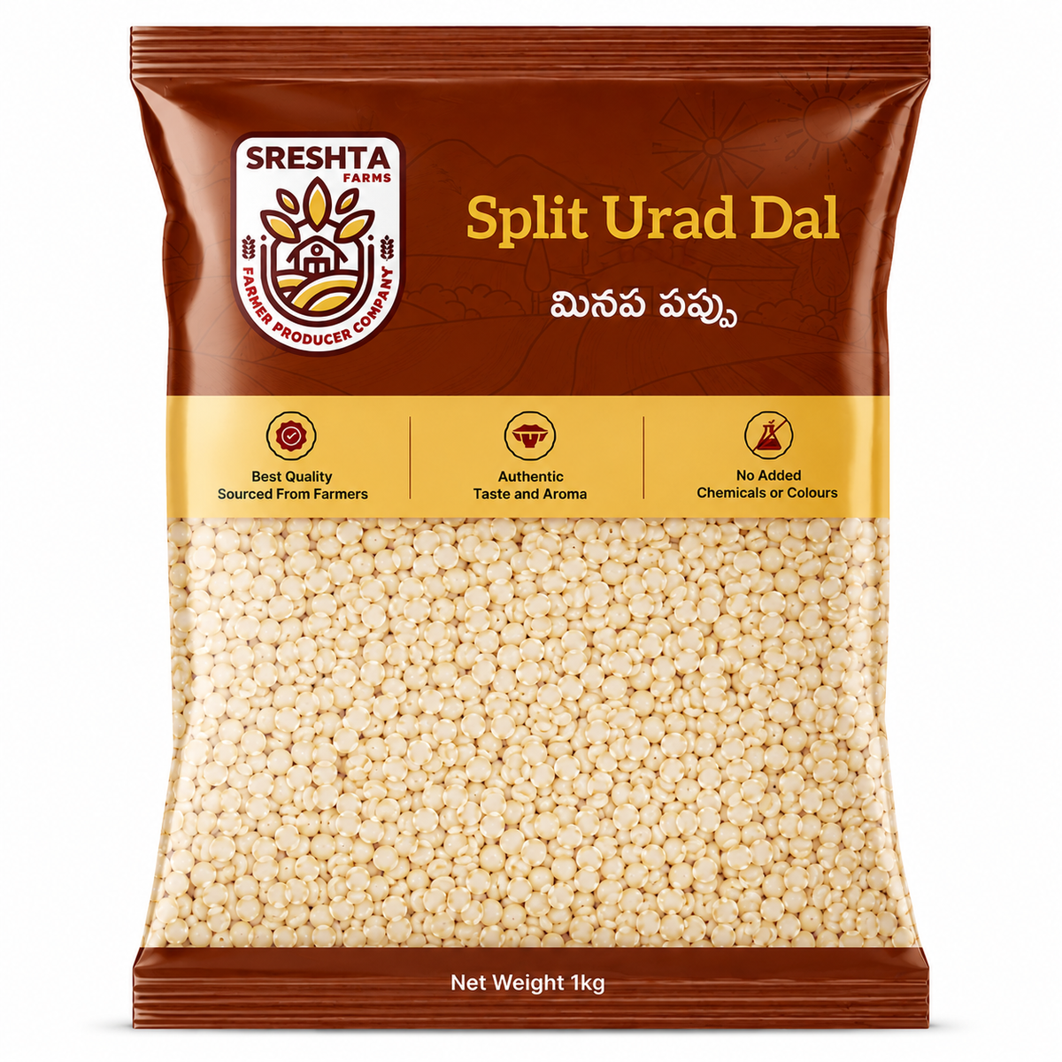 Sreshta Farms Natural Urad Dal Split (Minapa Pappu)